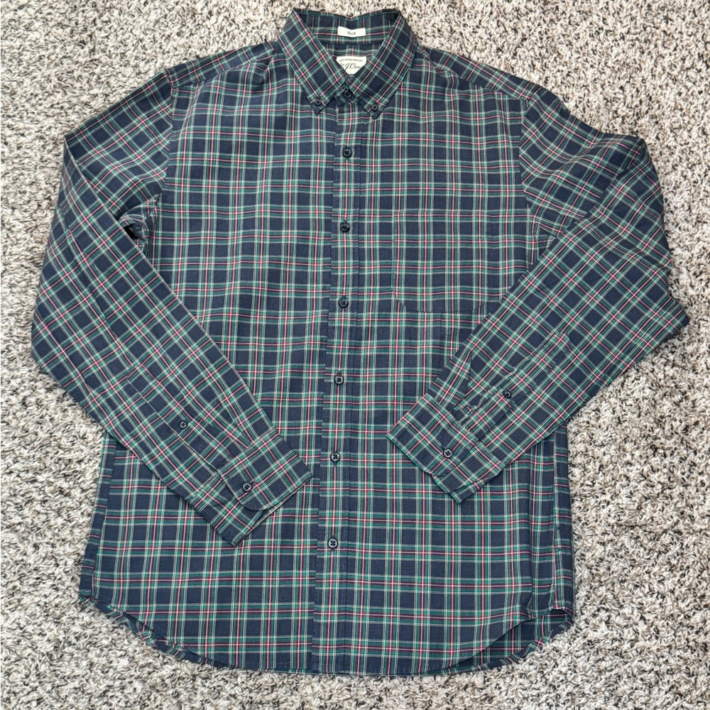 J. Crew Men’s Slim Fit Plaid Button Down Shirt Size Medium